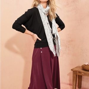 NWT Garnet Hill Button Detail Knit Wrap Skirt